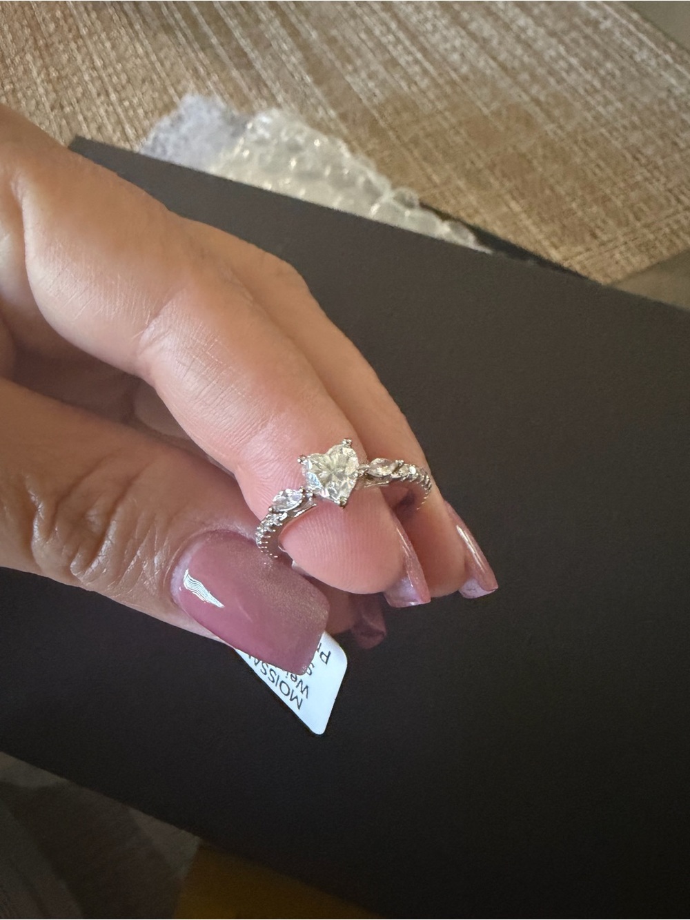 - Carat Moissanite Heart Shaped Engagement Ring, Women's Jewelry